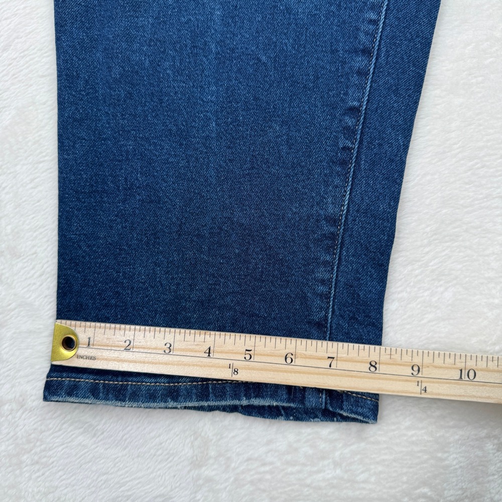 Lane Bryant Jeans Womens 14 Blue Boyfriend Capri Mid Rise Dark Wash Stretch - Picture 5 of 13